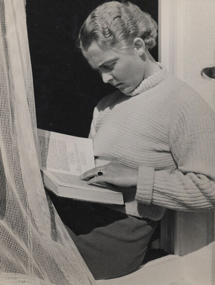 Elisabeth Hase, ‘Untitled (Women reading by window with curtain)’