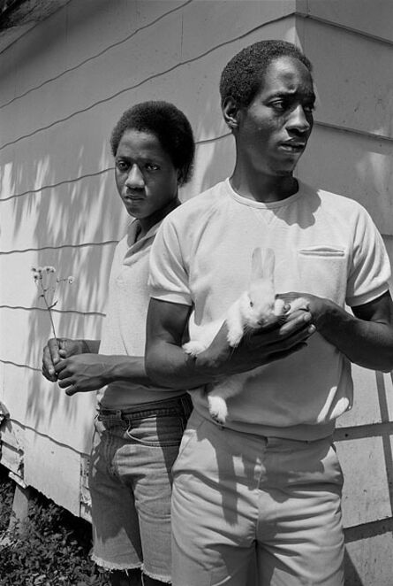 Sage Sohier, ‘Young men with rabbit, Baton Rouge, Louisiana’, 1983