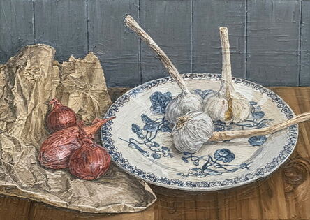 Edmund Chamberlain, ‘Plate with Garlic and Onions’, 2018