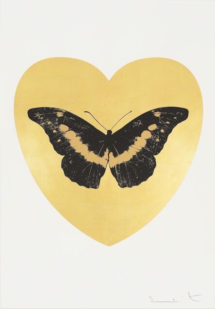 Damien Hirst, ‘I Love You - gold leaf, black, cool gold ’, 2015