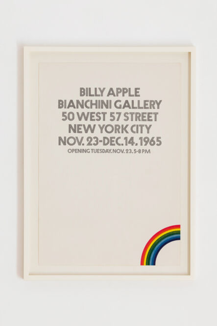 Billy Apple, ‘Billy Apple Bianchini Gallery 50 West 57 Street New York City Nov.23–Dec.14, 1965 (right)’, 1965
