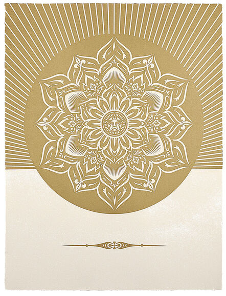 Shepard Fairey, ‘Obey Lotus Diamond (White and Gold)’, 2012