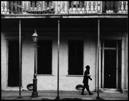 Dennis Stock, ‘Ernest Miller nicknamed Kid Punch Miller trumpet player and singer returning home at 6 am. New Orleans, Louisiana. USA. 1958.Ernest Miller nicknamed Kid Punch Miller trumpet player and singer returning home at 6 am. New Orleans, Louisiana. USA.’, 1932