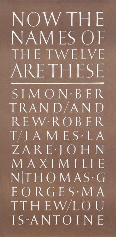 Ian Hamilton Finlay, ‘Now the Names of the Twelve are These’, 1987