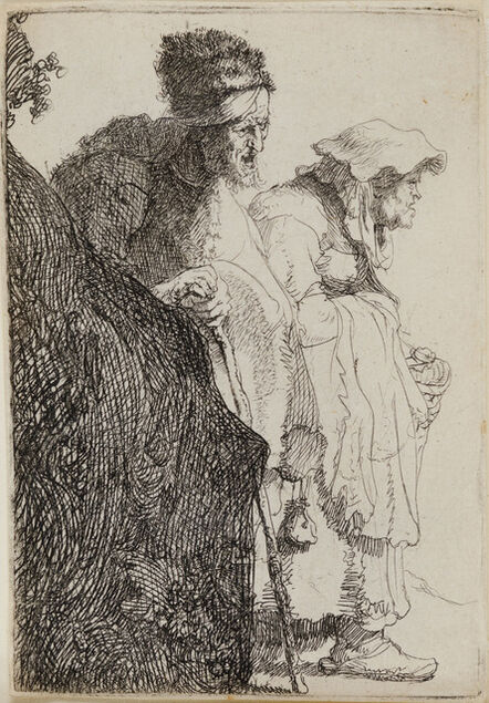 Rembrandt van Rijn, ‘Beggar Man and Woman Behind a Bank’, 1630