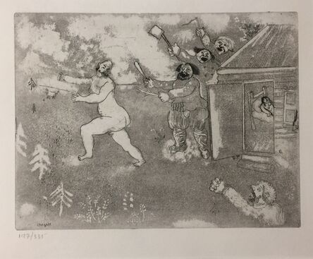 Marc Chagall, ‘La Fuite Tout Nu - from the series "Les Ames Mortes"’, 1923-1927