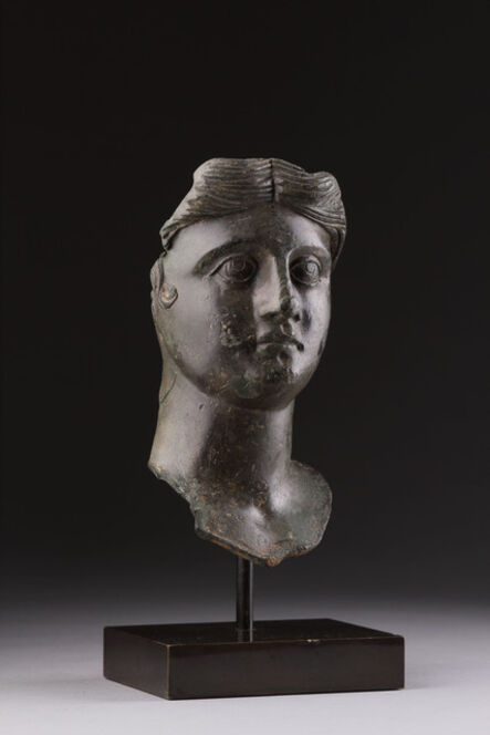 Ancient, ‘Ancient Roman Bronze Portrait Head of Young Woman ’, 150-200