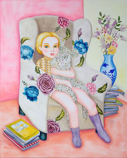 Iy Saeng, ‘A girl sitting on a sofa with a dream’, 2018