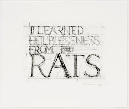 Bruce Nauman, ‘I Learned Helplessness From Rats’, 1988