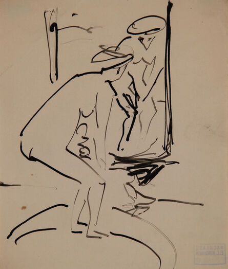 Ernst Ludwig Kirchner, ‘Nacktes Mädchen vor Spiegel (Naked Girl in front of a Mirror) ’, 1911