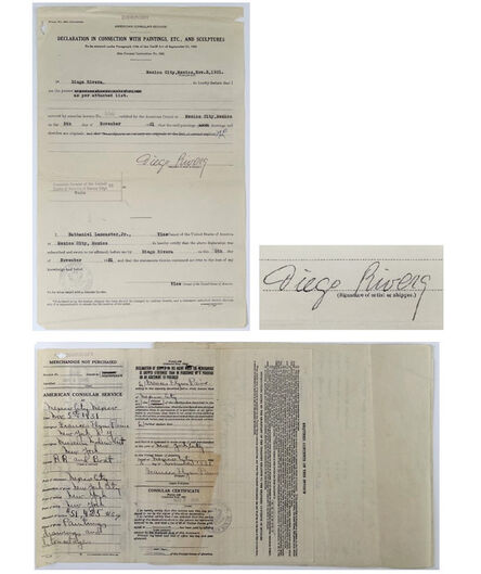 Diego Rivera, ‘"Diego Rivera's SIGNED MoMA Exhibition Shipping/Inventory Contract", 1931, Museum Modern Art NY, Fourteen Pages, Mexico City Mexico.’, 1931