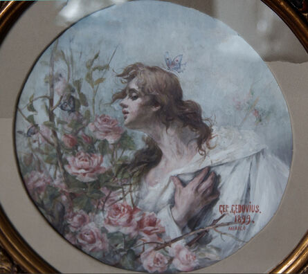 German Gedovius, ‘Mujer con rosas’, 1889
