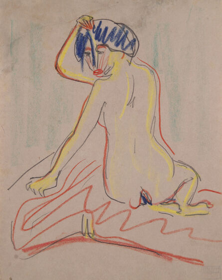 Ernst Ludwig Kirchner, ‘Sich umwendender sitzender Akt’, ca. 1908