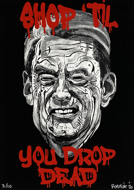 Robbie Conal, ‘'Shop Till You Drop--Dead' (GA Gov. Brian Kemp)’, 2020
