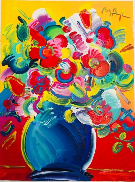 Peter Max, ‘Vase of Flowers on Red and Yellow’, 1998