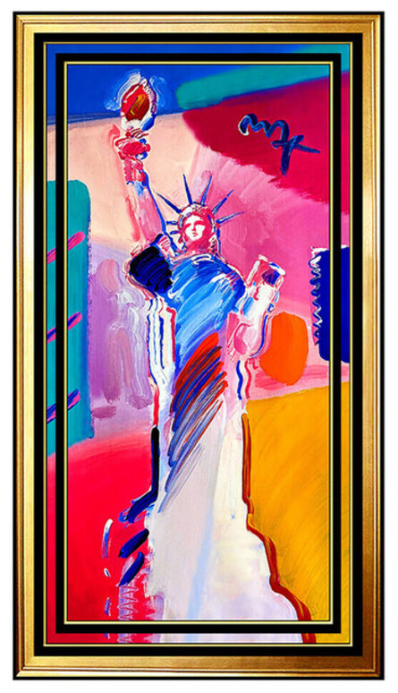 Peter Max, ‘Large 40"H PETER MAX original signed PAINTING STATUE OF LIBERTY Head DELTA USA’, 21st Century 