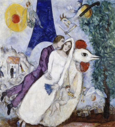 Marc Chagall, ‘The Couple of the Eiffel Tower (Bride and Groom of the Eiffel Tower)’, 1938-1939