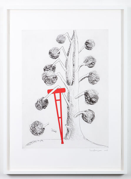 Louise Bourgeois, ‘Topiary: The Art of Improving Nature, Tree with Red Crutch’, 1998