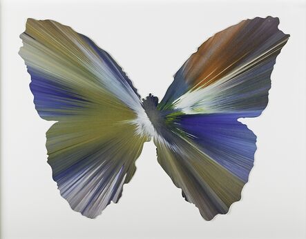 Damien Hirst, ‘Butterfly Spin Painting (yellow and blue)’, 2009