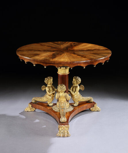 Unknown, ‘A RARE EARLY 19TH CENTURY MAHOGANY AND CARVED GILT CENTRE TABLE’, 1825