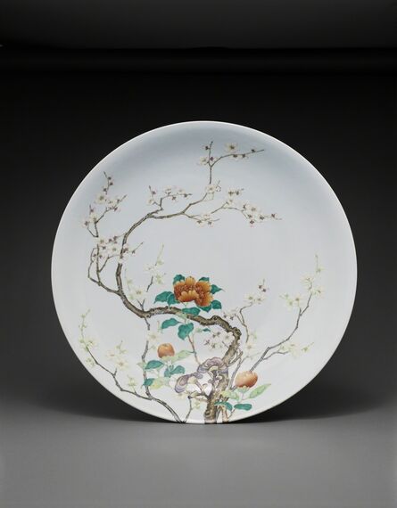 ‘Dish with design of camellia and flowering plum’, 1723 -35