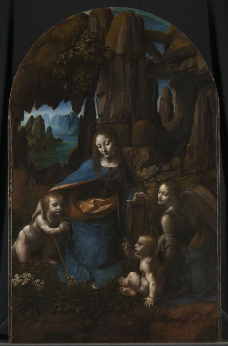Leonardo da Vinci, ‘The Virgin with the Infant Saint John the Baptist adoring the Christ Child accompanied by an Angel ('The Virgin of the Rocks')’, about 1491/2–9 and 1506– 9