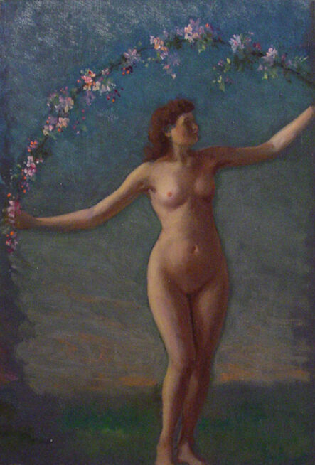 William Partridge Burpee, ‘[Female Nude with Garland]’, ca. 1890