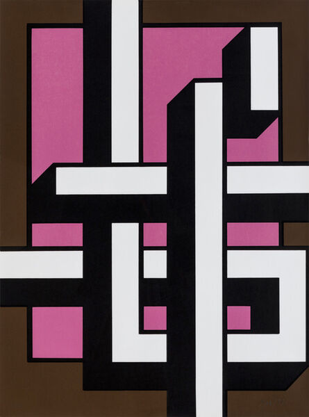 Bak Imre, ‘Brown – pink calligraphy --- Barna - rózsaszín kalligráfia’, 1981