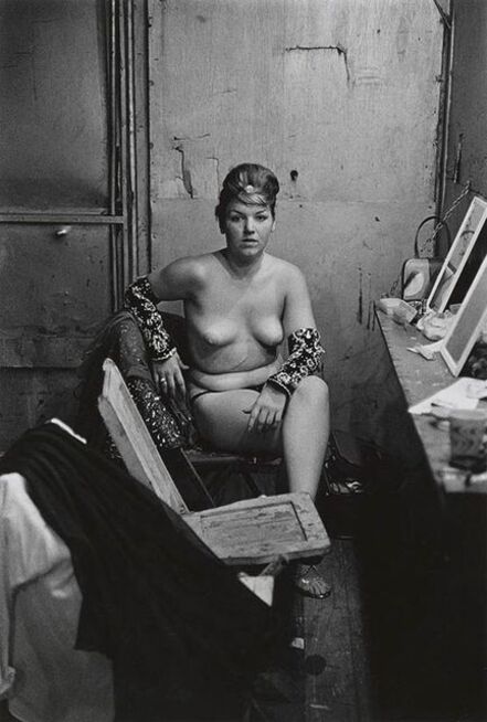 Diane Arbus, ‘Stripper with bare breasts sitting in her dressing room, Atlantic City’, 1996