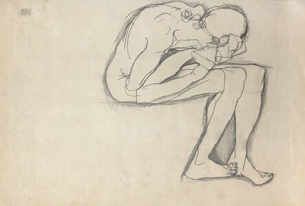 Egon Schiele, ‘Crouching Nude’, 1913