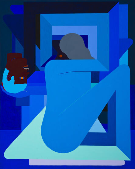 Richard Colman, ‘Fortified Figure, (Blue) With Opposing Head’, 2018