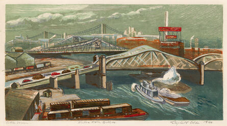 Elizabeth Olds, ‘Harlem River Bridges’, ca. 1940