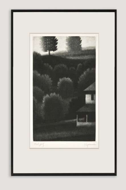 Robert Kipniss, ‘Porch and Hillside Mezzotint’, 1991