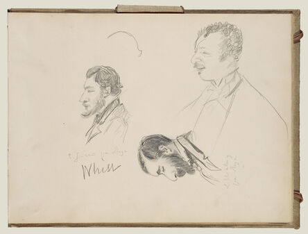 Edgar Degas, ‘Sketches of Men in Profile’, 1877