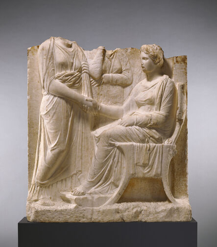 ‘Grave Naiskos of a Seated Woman with Two Standing Women’, ca. 340 BCE