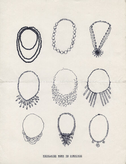 Lenka Clayton, ‘Necklaces Worn to Openings (from the Typewriter Drawings series)’, 2016