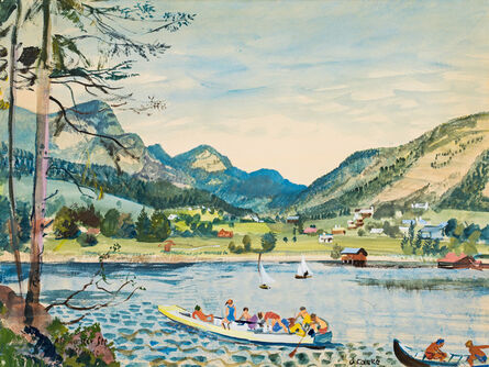 Oskar Laske, ‘Altausseer Lake (logging dam)’, 1932