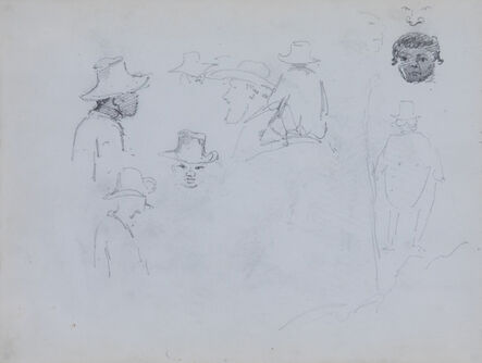 Camille Pissarro, ‘Study Of Men’s Heads’, ca. 1852-54