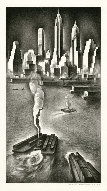 Louis Lozowick, ‘Mural Study: Lower Manhattan’, 1936