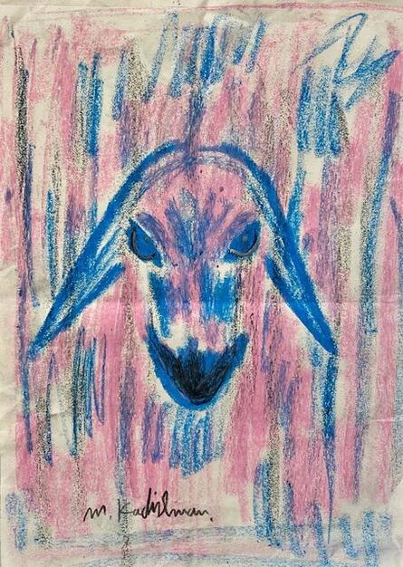 Menashe Kadishman, ‘Pink and Blue Goat’, Late 20th century