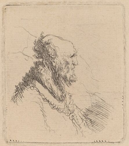 Rembrandt van Rijn, ‘Bald Old Man with a Short Beard in Profile’, ca. 1635