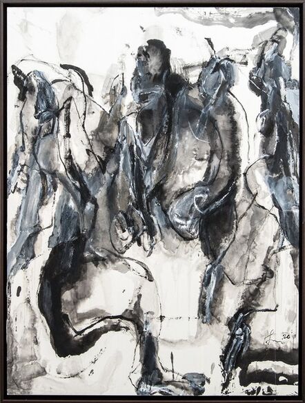Andrew Lui, ‘Being Timelessness as it is to Time II - gray, gestural, abstract, acrylic, ink’, 2020