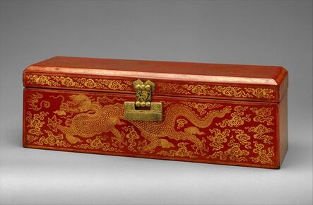 Unknown Chinese, ‘Sutra Box with Dragons amid Clouds (明 永樂 紅漆戧金雲龍紋經匣)’, ca. 1368–1424