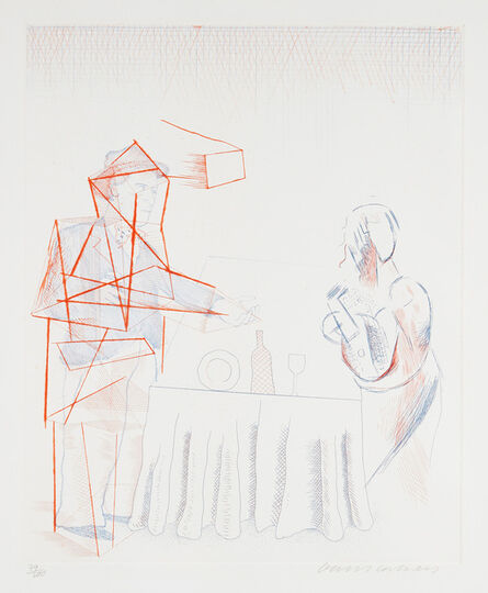 David Hockney, ‘Figures with Still Life, from The Blue Guitar (S.A.C. 208, M.C.A.T. 187)’, 1976-1977