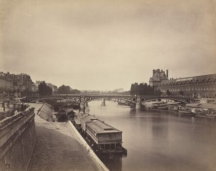 Gustave Le Gray, ‘The Pont du Carrousel, Paris: View to the West from the Pont des Arts’, 1856-1858