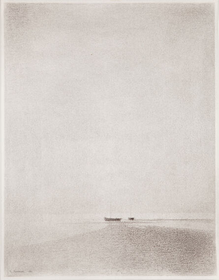 Gunnar Norrman, ‘Strandmotiv med bat (Beach Scene with Boat)’, 1981