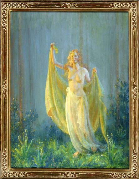 Charles Courtney Curran, ‘Sunshine and Rain, Nude woman in the Rain’, 1930