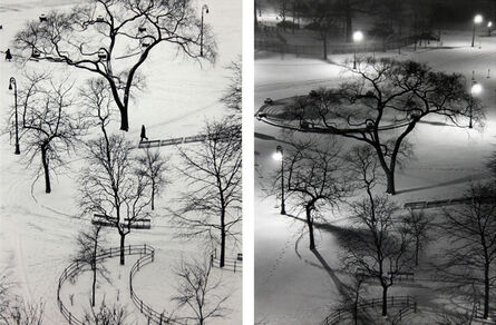 André Kertész, ‘Washington Square, Day and at Night (Two Oversized Prints)’, 1954/1970s