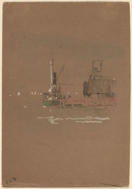 Jasper Francis Cropsey, ‘Hudson River Brick Piers’, 1886