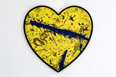 Joseph Klibansky, ‘She Came To Break Hearts (Yellow/Black, Ultramarine and Blue Splash)’, 2021